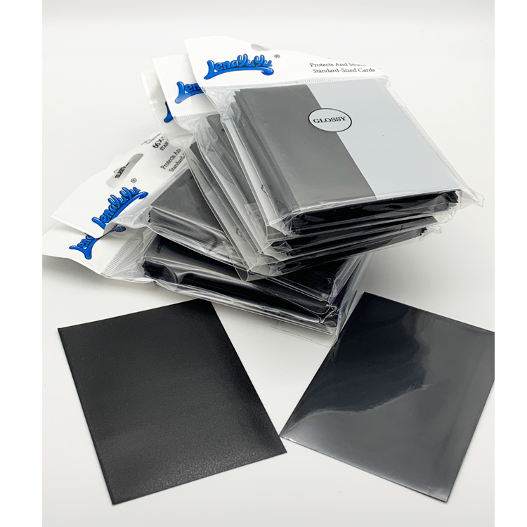 Lenayuyu 600pcs PROTECTOR Card Sleeves black 66mm*91mm Glossy